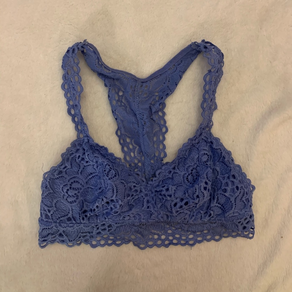 Aerie periwinkle/blue racerback boho lace bralette